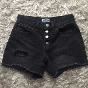 Girls size 10 black jeans shorts.